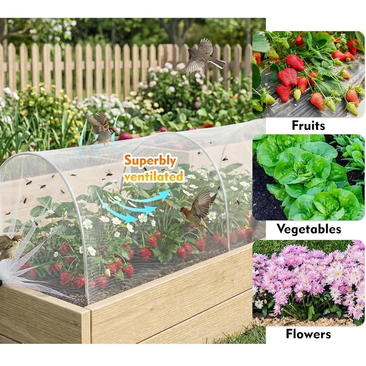 Garden Netting Covers Greenhouse Hoop Grow Tunnel Kits Vegetable Seedling Support Hoop Frame DIY Reusable Shed Brackets
