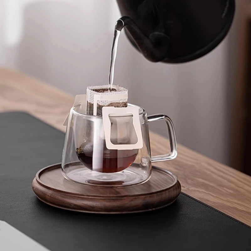YWDL Double Wall Glass Coffee Mug Heat-resistant Espresso Cup Thermo Insulated Cup For Latte Cappuccino Tea Drinkware Set