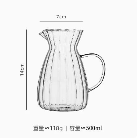 Striped Simplicity Handwork Small Milk Pot Heat-resistant Glass Exquisite Milk Cup Tea Dispenser Milk Pot Espresso Measuring Cup