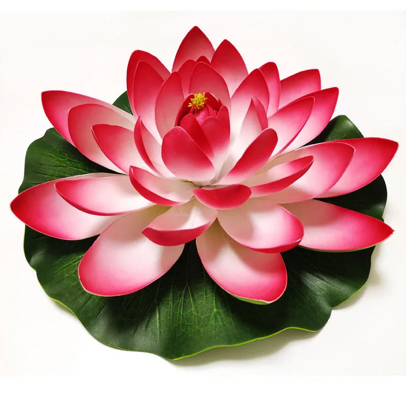 10/17/28/40/60cm Lotus Artificial Flower Floating Fake Lotus Plant Lifelike Water Lily Micro Landscape for Pond Garden Decor