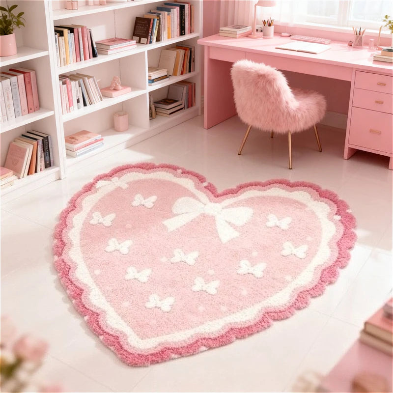 VIKAMA Adorable Bow Tie Plush Rug Valentine&