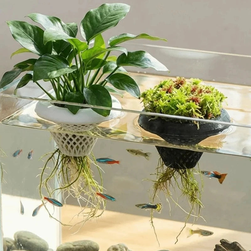 Floating Aquarium Plant Pot, 3D Water Plant Holder, Fish Tank Hydroponic Planter For Aquatic Plants Floating Pot For Fish Jar