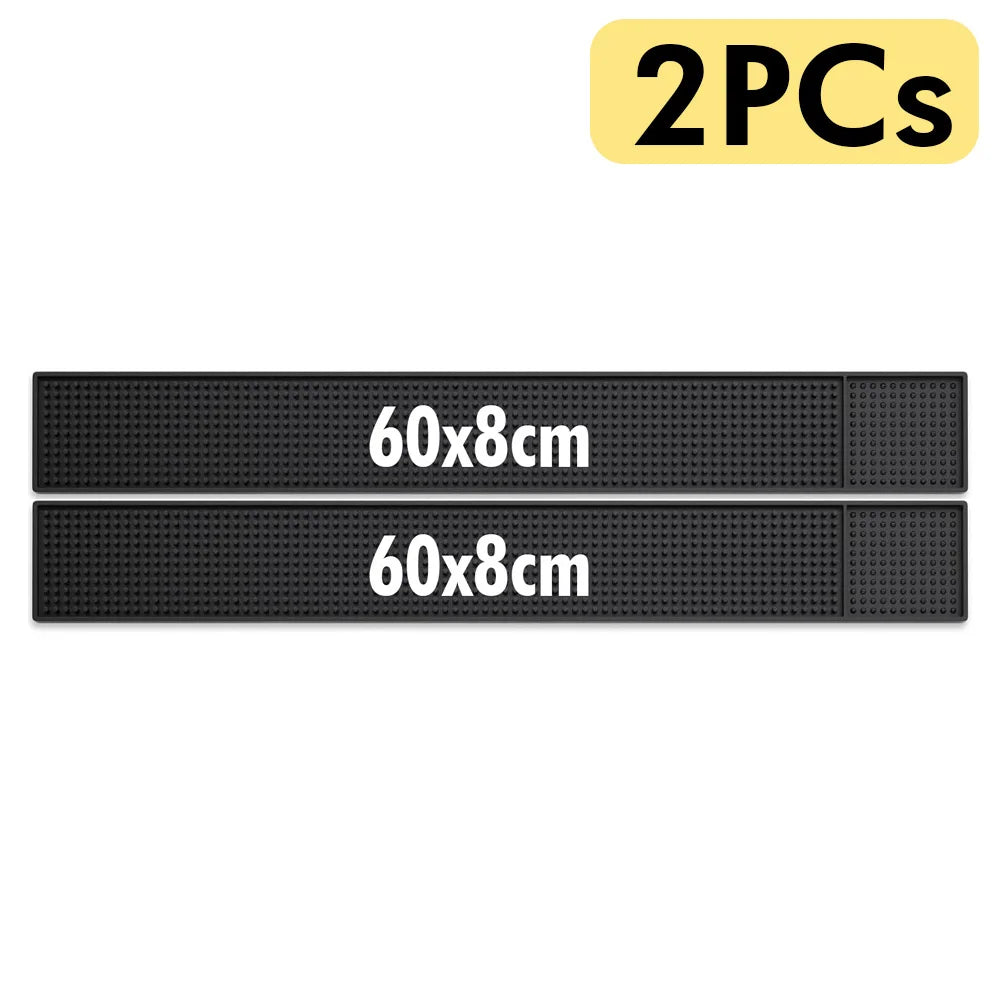 Rubber Bar Mat Coffee Maker Countertop Spill Mats Bar Service Mat Dish Glass Drying Mat for Barista Cocktail Bartender Black