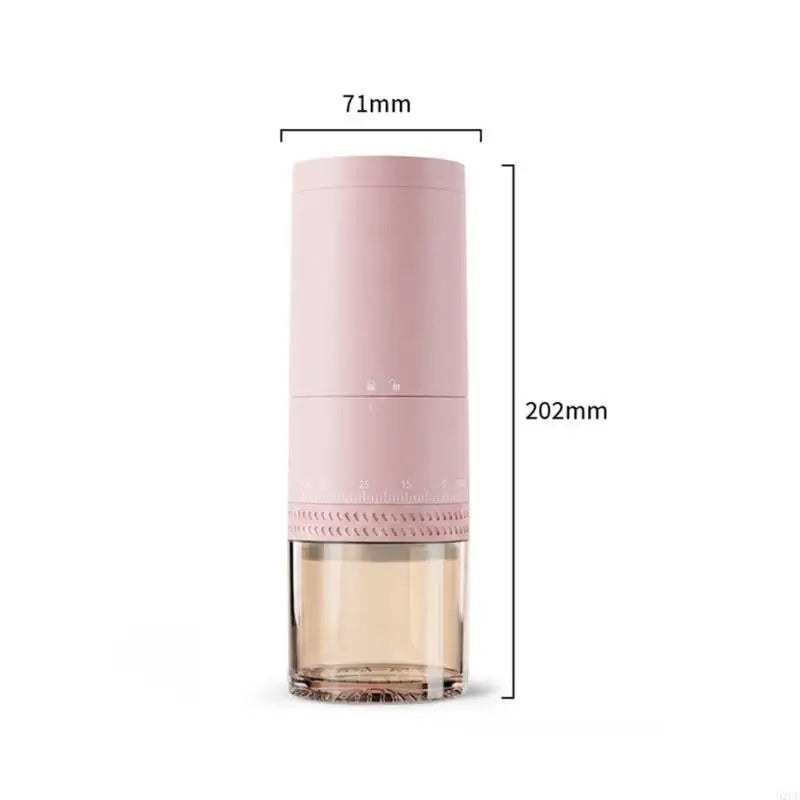Portable Coffee Bean Grinder with Rechargeable Power and Adjustable Coarseness Control for Home Coffee and Office Use