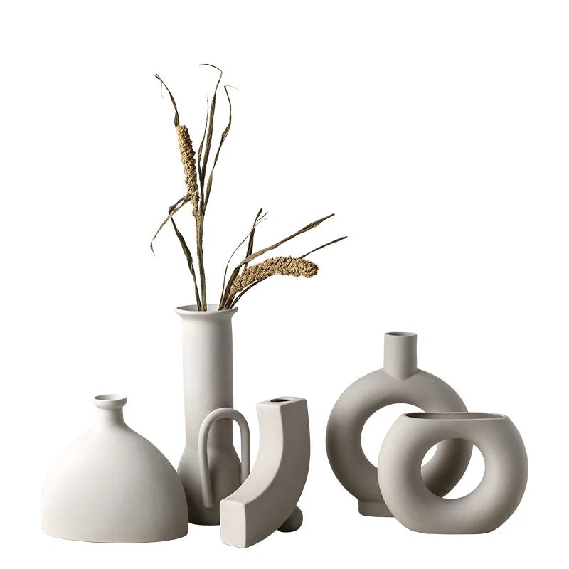 Wabi-Sabi Ceramic Vase – Modern Decorative Flower Vase for Home Décor