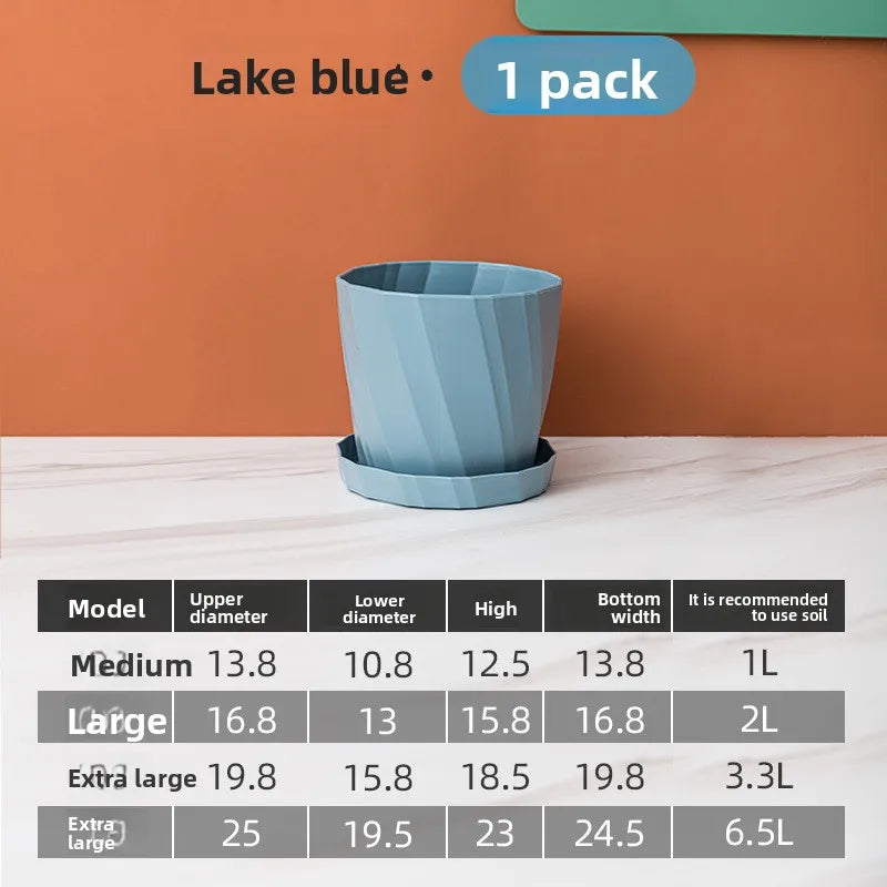 Large Resin Plastic Flower Pot for Succulents and Green Plants, New Ceramic White Breathable Creative Personality Simple Home Ba