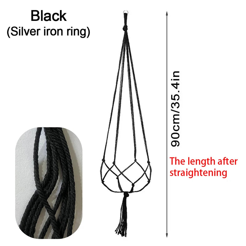 Hanging Plant Pot Hanging Basket Vases with Hook Creative Macrame Suspension Plant Planters for Hanging Flower Pot Net