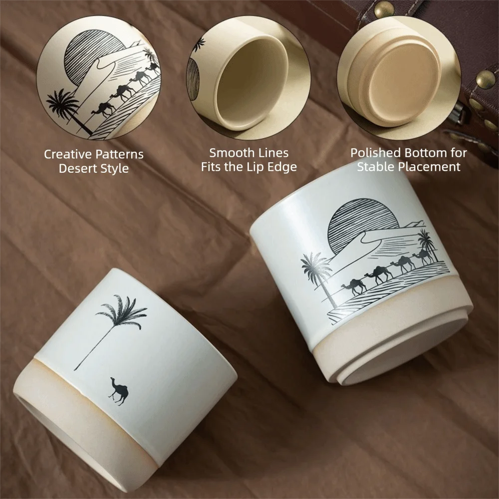 Ancient Retro Ceramic Mug Hand-painted Minimalist Ceramic Coffee Cup Unique D Handmade Chinese Ceramic Cup Daily Drinking