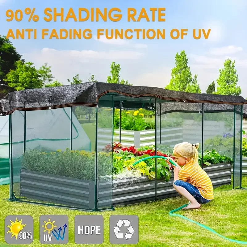 1pc Eaststararp Multi-Shade Net - 90% UV Protection, High-Density Polyethylene, Black Rectangle Sun Shade Sail for Patio, Pergol