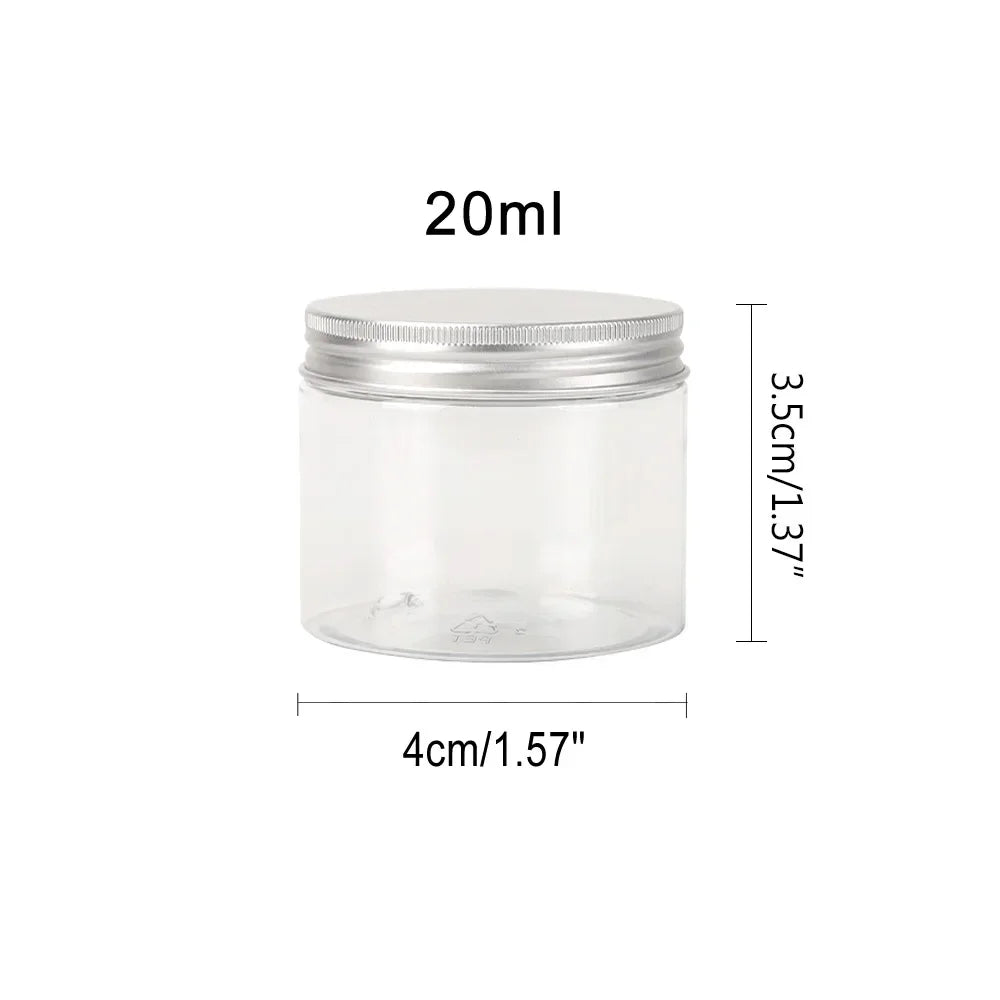 1/5/10pcs 20-250ml Aluminum Lid Jar,Storage Jars With Lids Aluminum Round Canister Empty Plastic Cosmetic Food Travel Bottle Pot