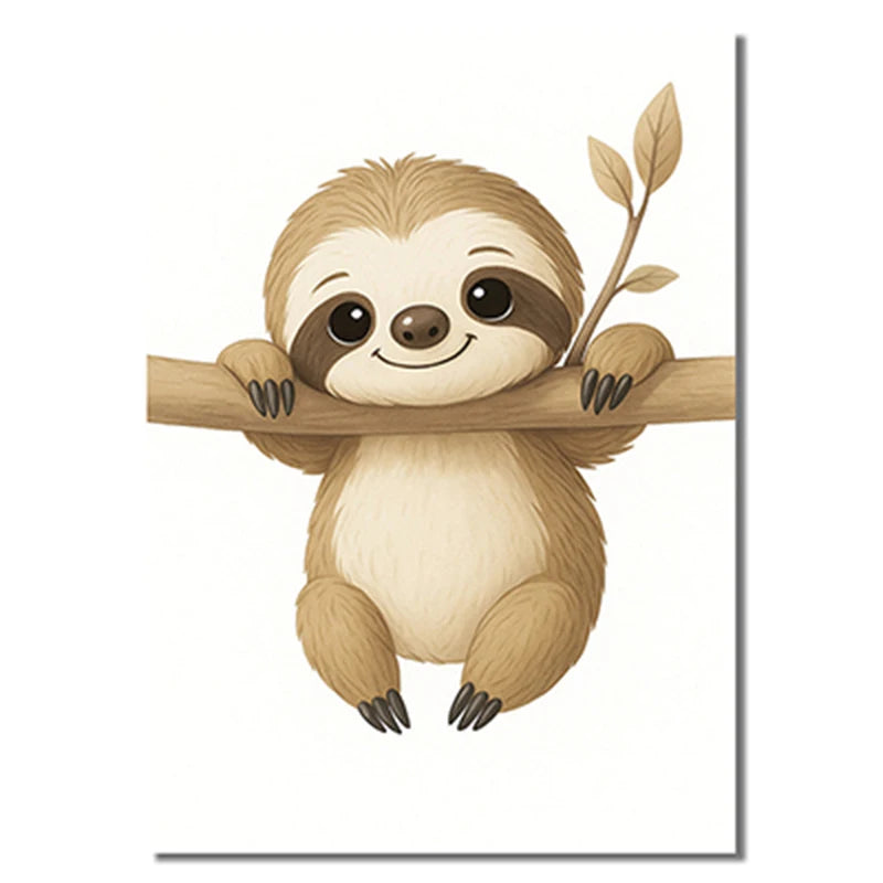 1/3pcs Cute Animal Wall Art Poster Elephant & Giraffe Nursery Prints for Kids Room, Bedroom or Living Room Decor Gift Poster