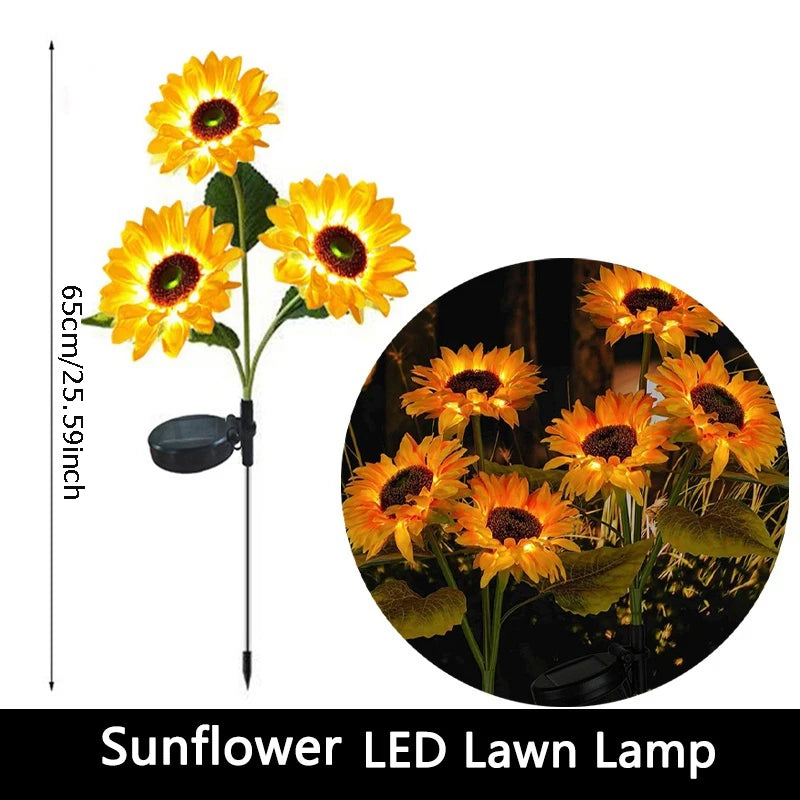 1pc 7-head Solar Artificial Orchid Flower Lawn Lights for Patio Yard Garden Wedding Christmas Decoration LED Solar Ground Lights