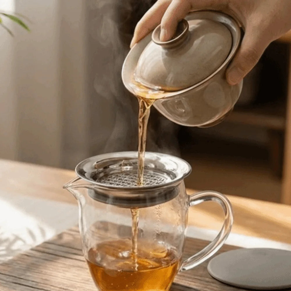 High Temperature Resistant Stainless Steel Tea Infuser Sturdy with Silicone Dust Cover Tea Strainer Fine Mesh Food Strainer