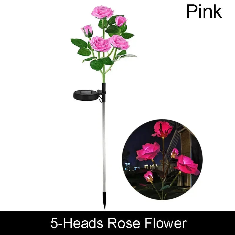 1pc 7-head Solar Artificial Orchid Flower Lawn Lights for Patio Yard Garden Wedding Christmas Decoration LED Solar Ground Lights