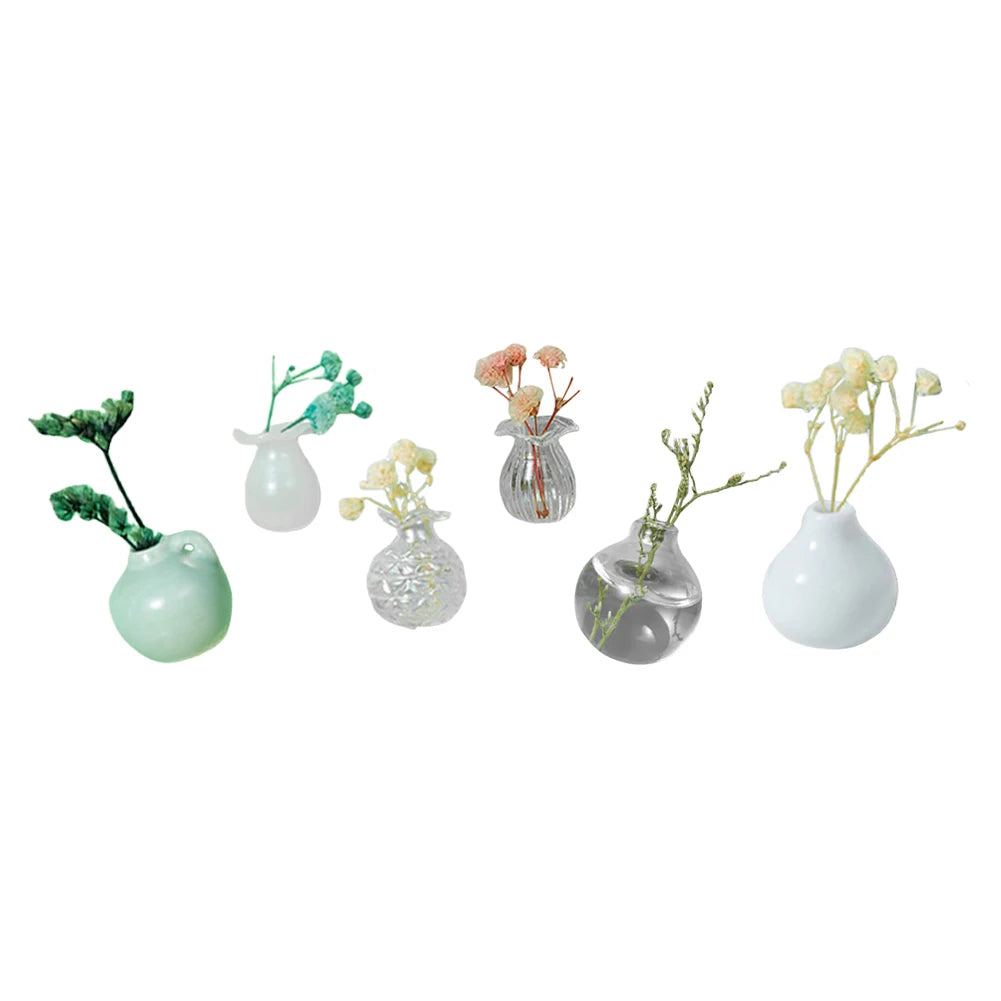 14-5pcs Mini Vase Super Powerful Fridge Message Porcelain Refrigerator Magnets 3D Flower Pot Fridge Magnet for Home Decoration