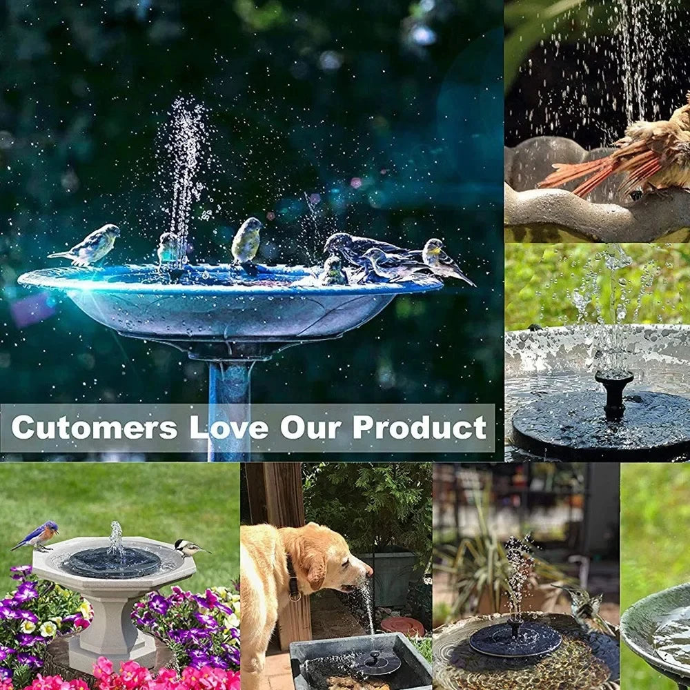 Mini Solar Water Fountain - Solar-Powered Pool/Pond Waterfall, Outdoor Garden Decoration & Bird Bath Supplies