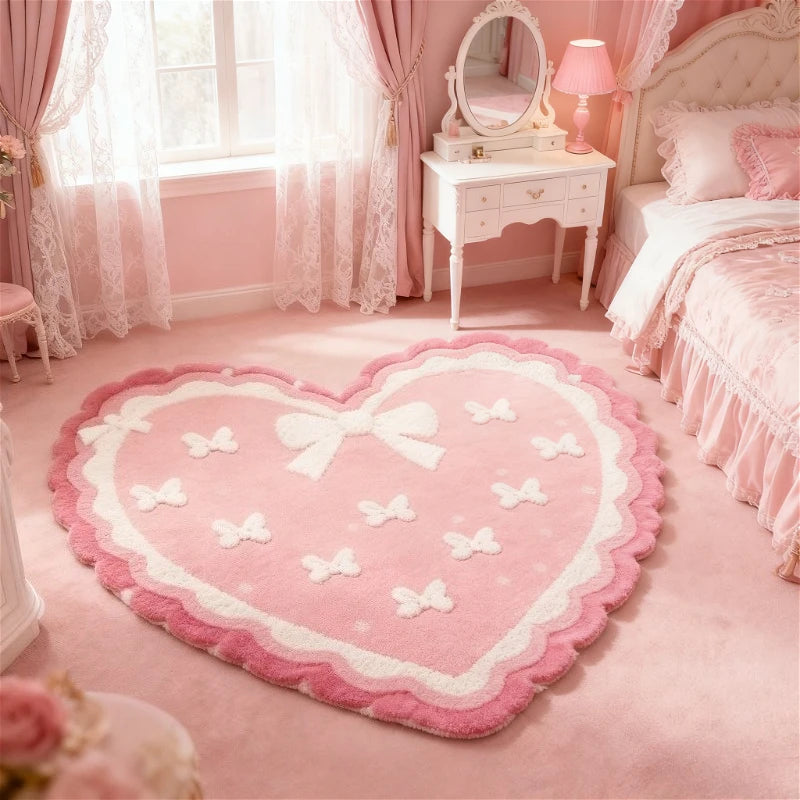 VIKAMA Adorable Bow Tie Plush Rug Valentine&