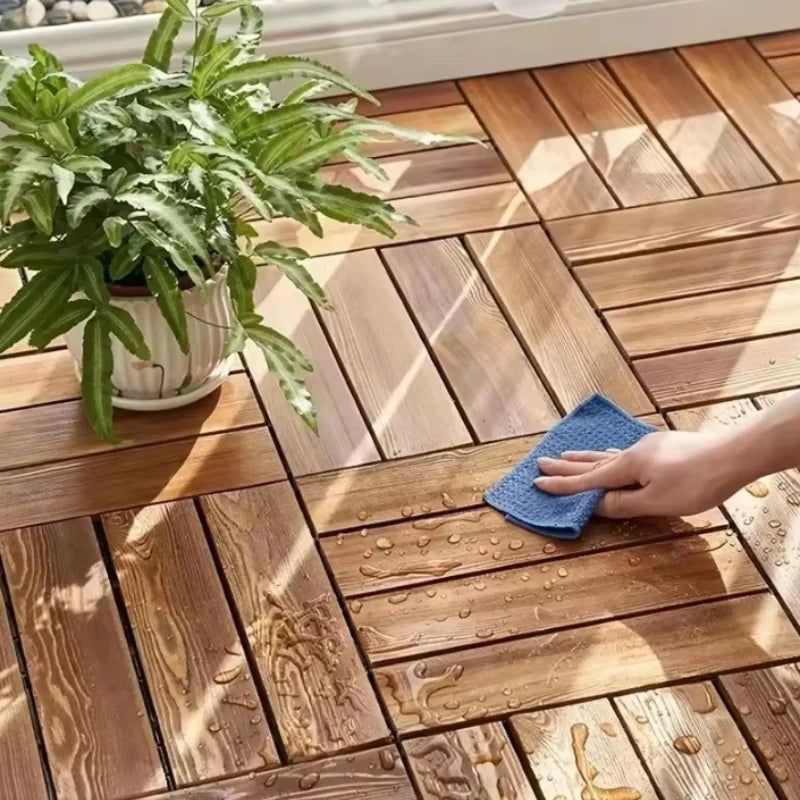Solid Wood Flooring Balcony Bathroom Courtyard DIY Garden Terrace Outdoor Splicing Flooring Waterproof And Anti Slip Floor Mat