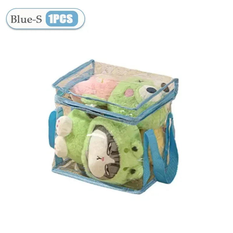 1/3/5PCS Transparent Toy Storage Box Large Capacity Waterproof Dustproof Folding Organizer Bag for Home Closet Bedroom Supplies