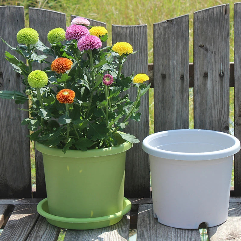 Root Control Flower Pot with Tray Large Capacity Vase for Rose Hydrangea Planting Pot Home Balcony Decoration Garden Supplies