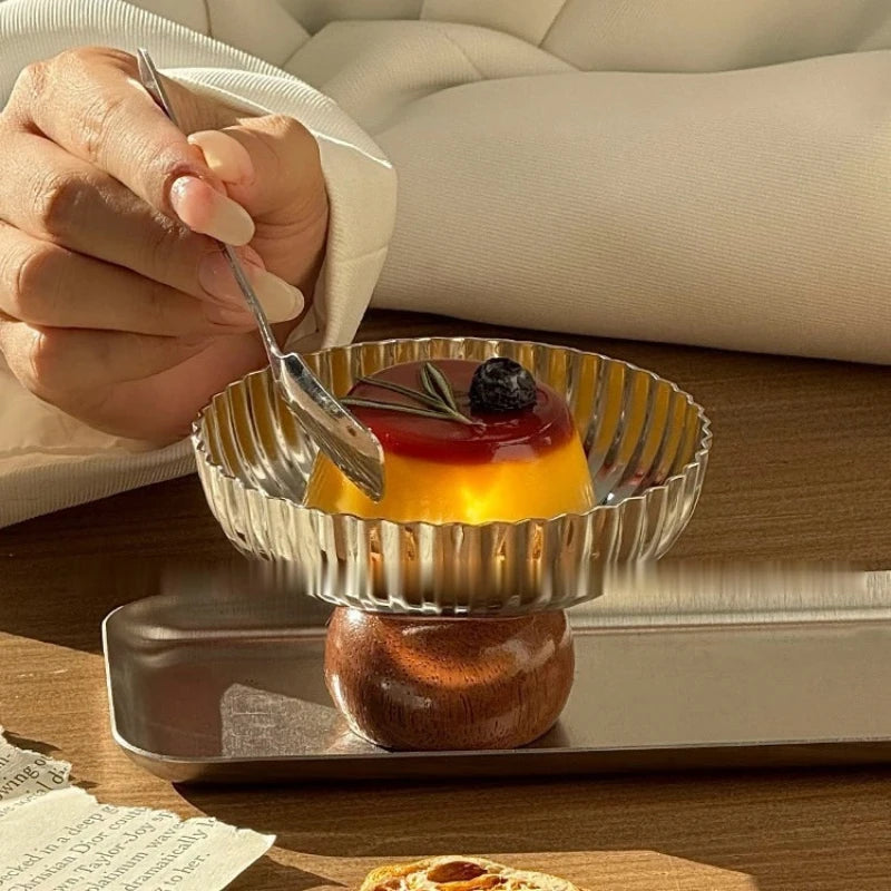 Ins Style Creative Short Bowl Stainless Steel Dessert Bowl High-looking Snack Bowl Ice Cream Cup Pudding Cup