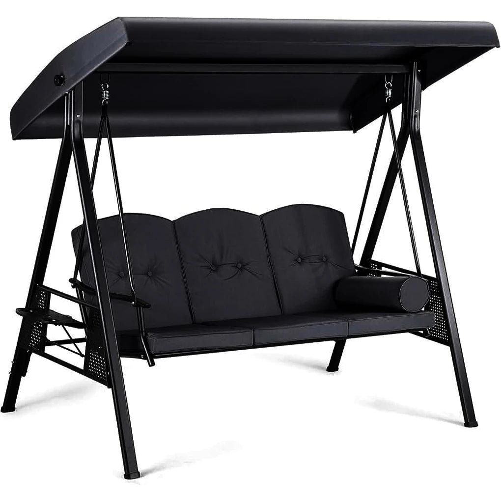 Oxford Cloth Garden Swing Canopy Replacement For 3 Seater Swing Seats Outdoor Patio 191x120x20CM