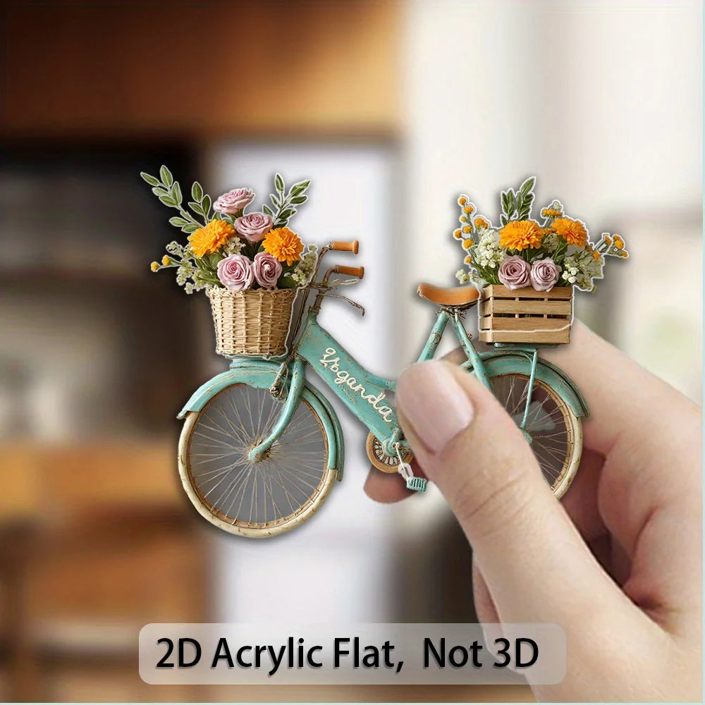 1pc 2D Flat Bike-Shaped Fridge Magnet, Suitable for Refrigerators, Dishwashers & Freezers, Fun Kitchen Decoration