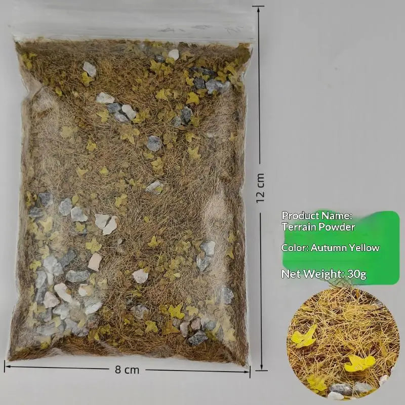 30g/bag Simulated Lawn Sand Table Miniature Landscape Layout With Stone Vegetation DIY Model Mixed With Stone Grass Powder