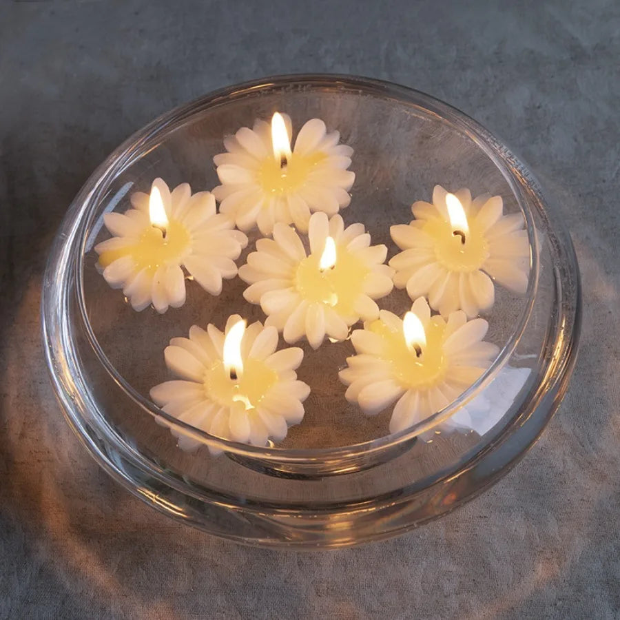 1pc/5pcs Cute Daisy Chamomile Scented Candle Soy Wax Aromatherapy Candle Home Bedroom Table Decor Wedding Birthday Gift