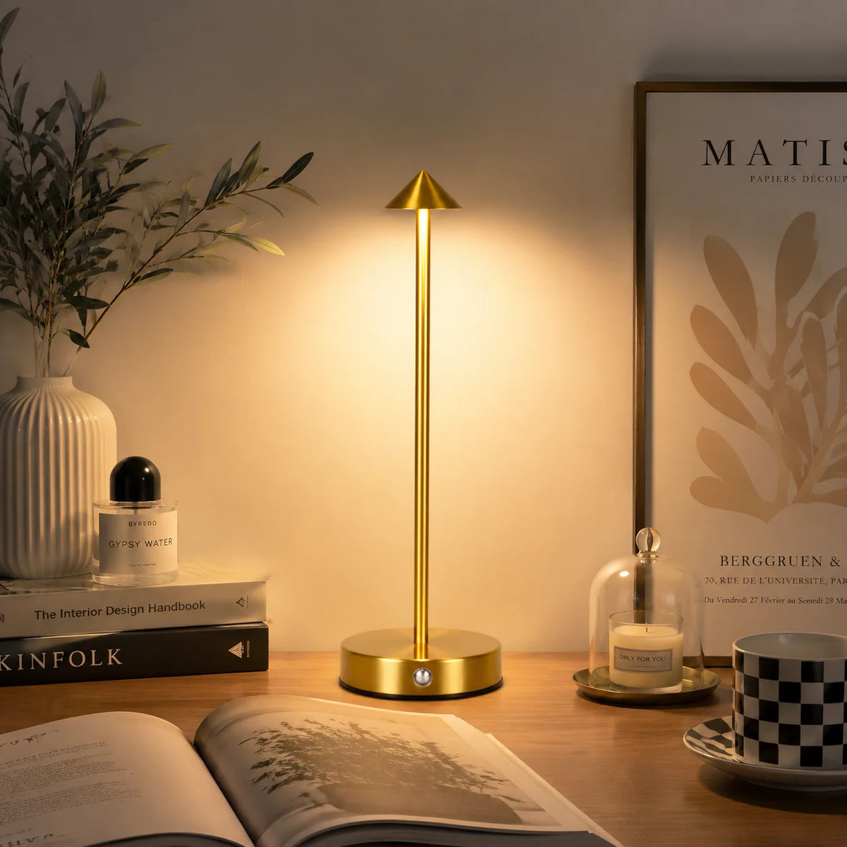 Touch Control Desk Lamp Minimalist Bedside Lamp Dimmable Night Light for Bedroom Living Room Office Decor