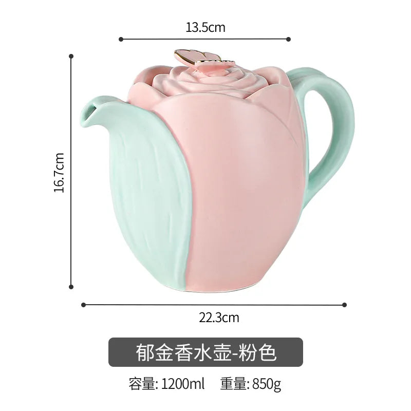 European-Style Tulip Ceramic Milk Tea & Cappuccino Cup Kit