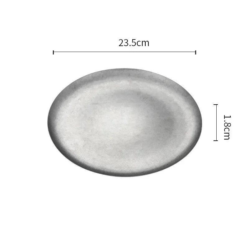 304 Stainless Steel Vintage Dessert Plate