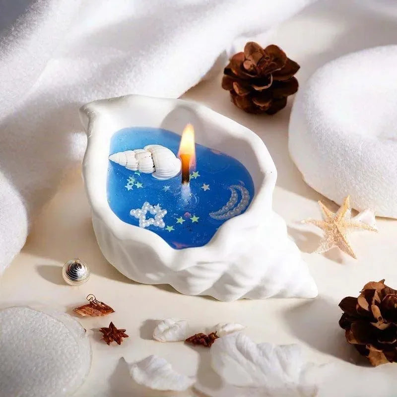 1pcs Sea Shell Aromatherapy Candle Creative Starfish Shell Scented Candle Sea Shell Candle Handmade Sea Shell Whirlpool Candles