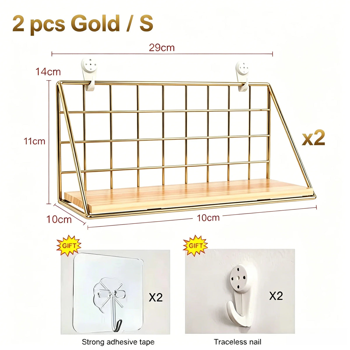 Wooden Floating Wall Shelf No Drilling Storage Basket Rack Space Saving Organizer Display Shelf for Bedroom Living Room Decor