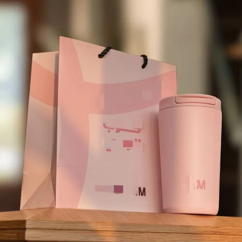 JUSTINLAU Spot Goods 12oz Thermos Cup Coffee Mug Kid Straw Cup Vacuum Flask Stainless Steel Car Cup Travel Thermal Water Bottles