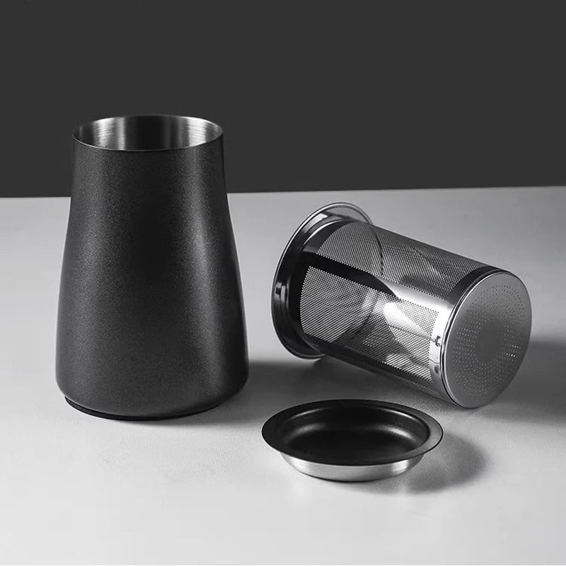 3 in 1 Coffee Powder Filter Powder Cup Stainless Steel Coffee Powder Sifter with Lid Bean Grinder powder Cup Coffee Brewing Tool