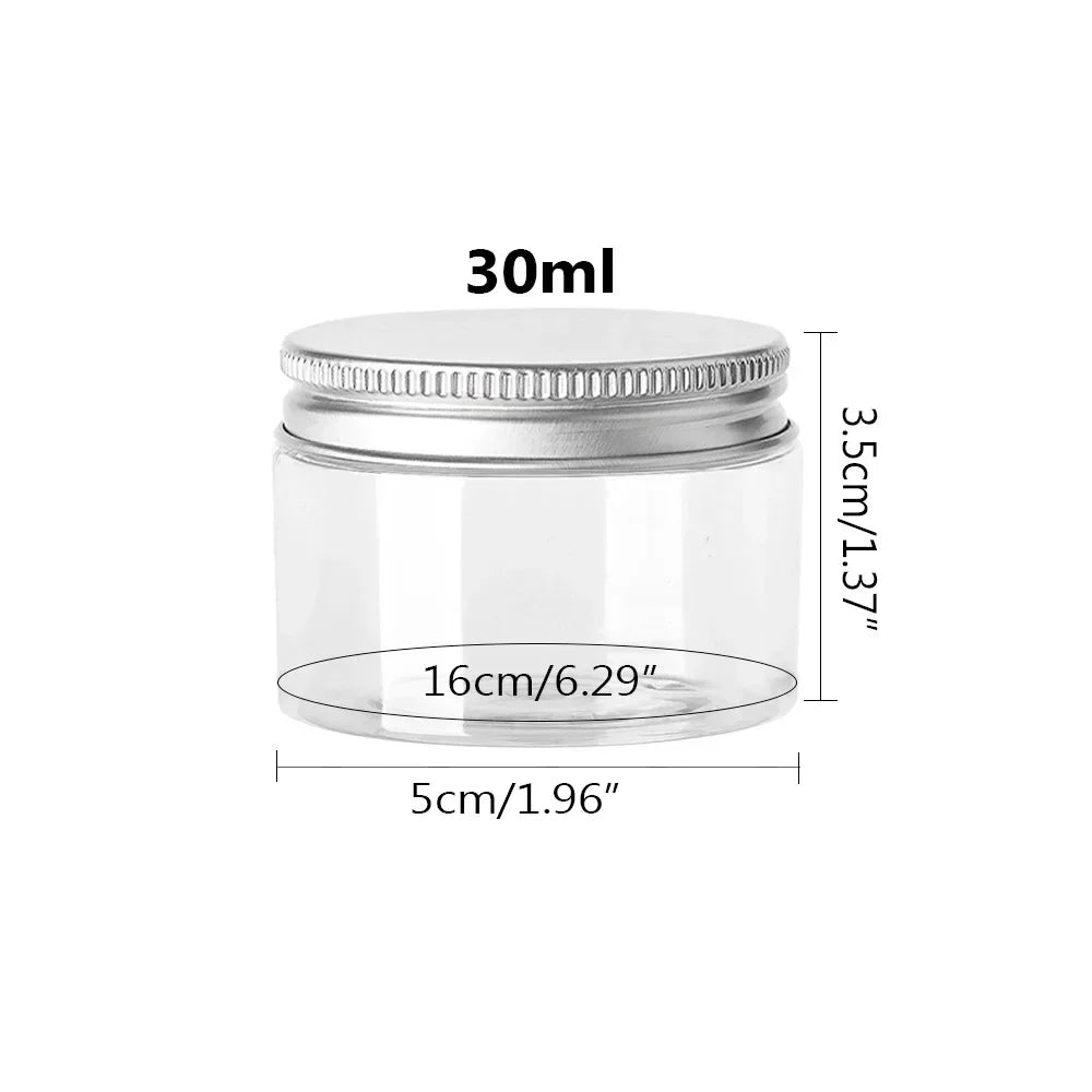 1/5/10pcs 20-250ml Aluminum Lid Jar,Storage Jars With Lids Aluminum Round Canister Empty Plastic Cosmetic Food Travel Bottle Pot