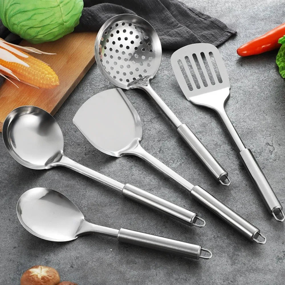 Stainless Steel Wok Spatula & Ladle Set