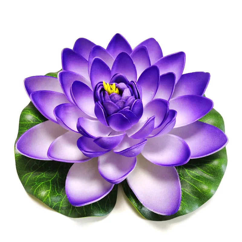 10/17/28/40/60cm Lotus Artificial Flower Floating Fake Lotus Plant Lifelike Water Lily Micro Landscape for Pond Garden Decor
