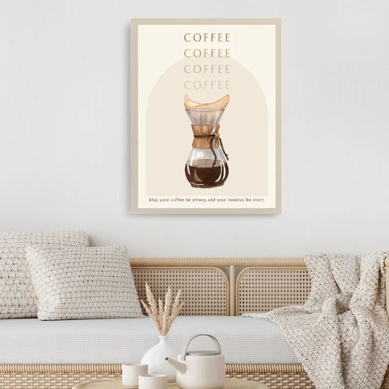 Modern Cappuccino Cup Inspiring Coffee Quotes Print Posters Canvas Painting Wall Art Picture for Office Kitchen Cafe Home Decor