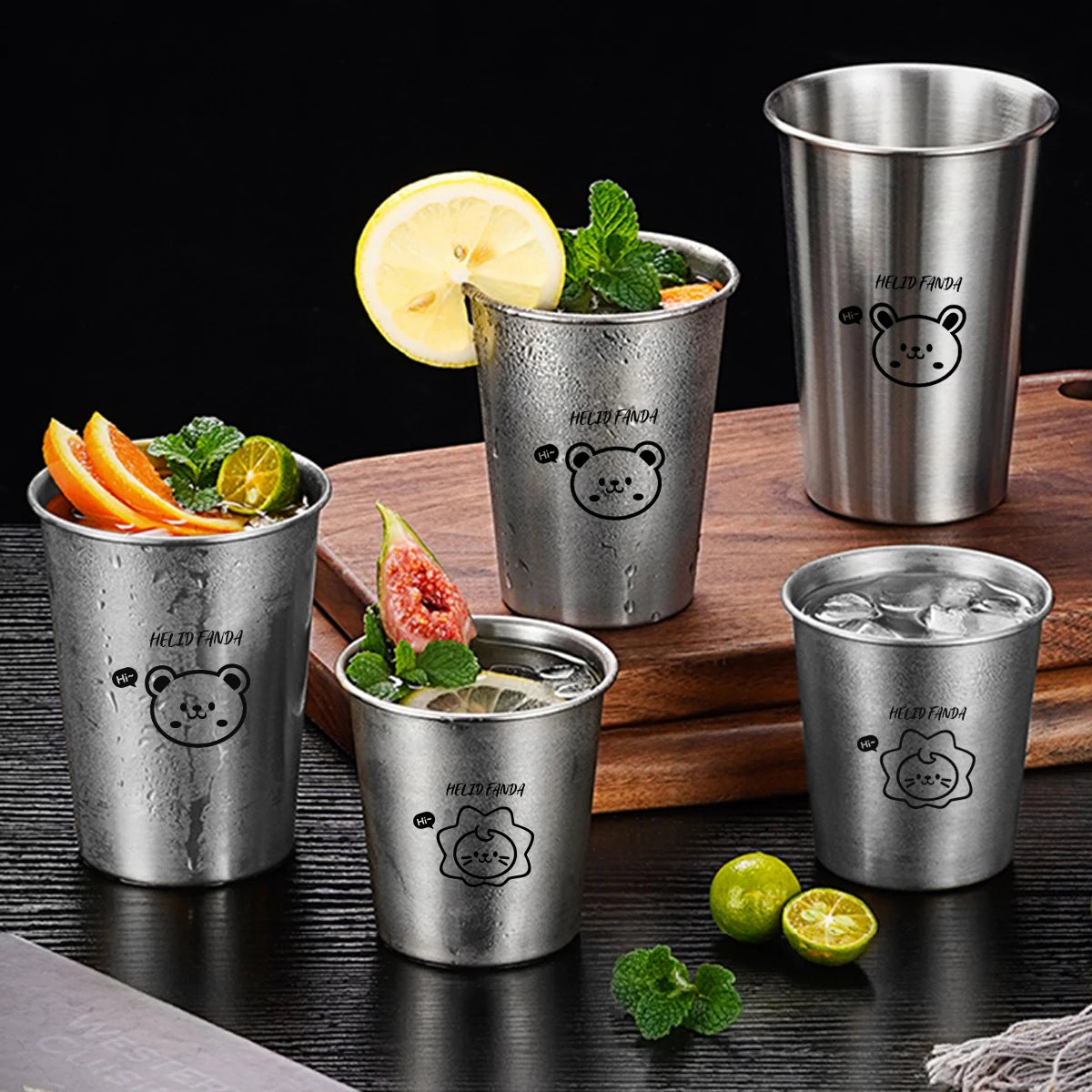 WORTHBUY 304 Stainless Steel Cup Stackable Metal Tumbler Cups Portable Durable Drinking Cup Beer Cup Milk Coffee Mug Drinkware