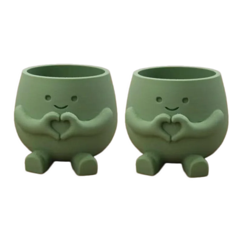 2pcs Unique Sitting Chair Face Flower Vase Cute Resin Head Planter Durable Succulent Pots Home Yard Desktop Garden Decoration