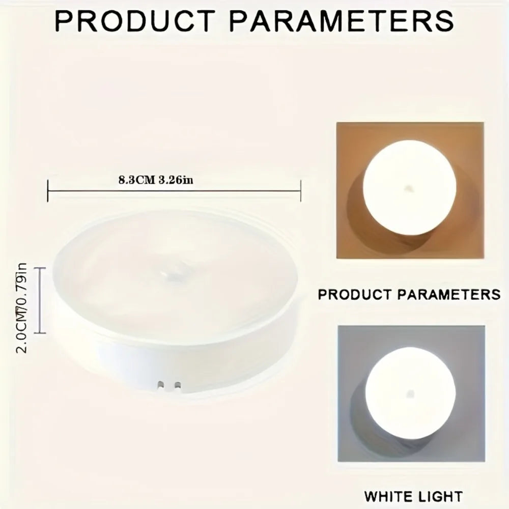 1/2/3/5pcs Smart Body Sensor LED Night Light, Hallway, Closet, Bedroom, Bedside Sensor Circular Light Stair Wireless Night Light