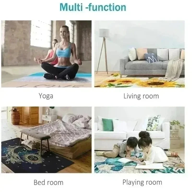 Home Decor Retro Flower Pattern Carpet Decorative Style Living Room Carpet Sofa Door Mat Bedroom Carpet Other Suitable Carpets
