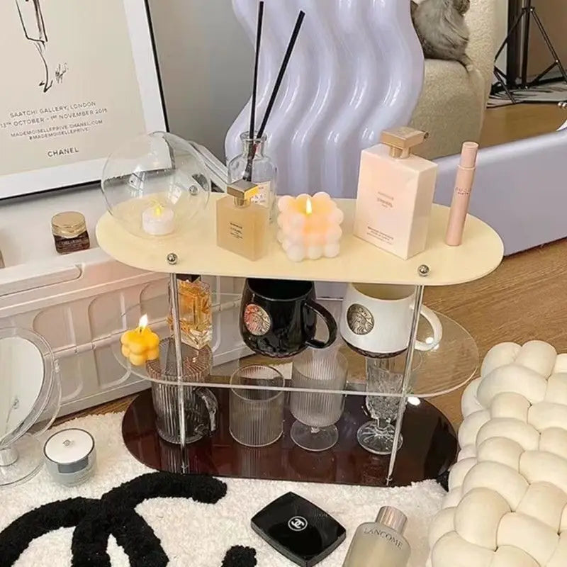 Ins Style Acrylic Storage Rack Desktop Organizer Perfume Jewelry and Cups Display Stand 3 Layers Removable Decorative Shelf