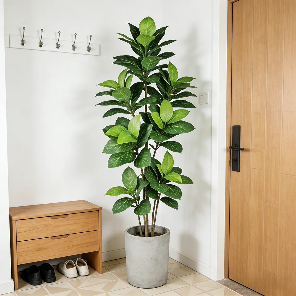 70-130cm Artificial Ficus Plants Large Fake Mulberry Tree Tropical Oak Leaf Plastic Fiddle Fig Plants For Home Garden Decor