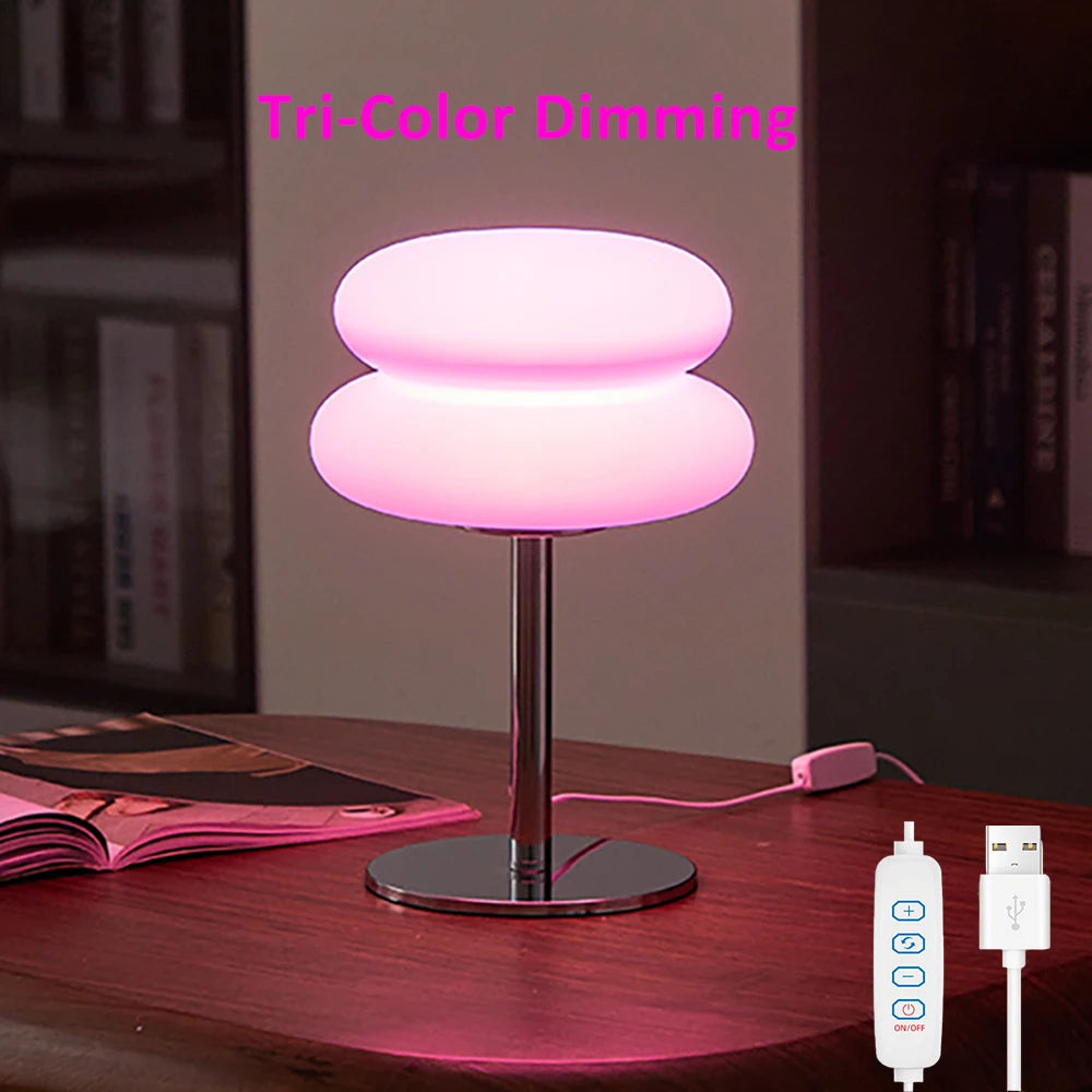 مصباح طاولة لغرفة النوم، مصباح غرفة، USB، مصباح طاولة LED على شكل فطر، إضاءة محيطة لغرفة المعيشة وغرفة الطعام (ليس زجاجيًا)