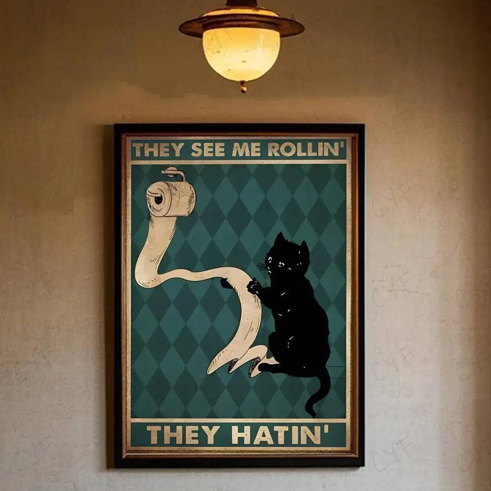 Interesting Cats And Quotes Poster HD art wall waterproof home living room bedroom bar aesthetic decoration