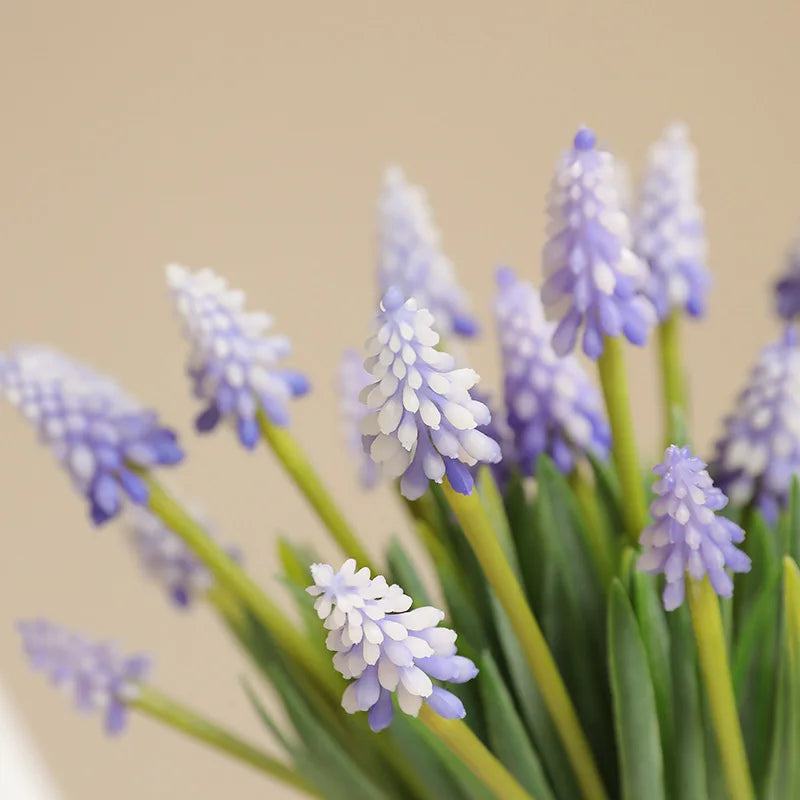 28CM Artificial Grape Hyacinth Bouquet – 5PCS Fake Flowers for Wedding & Home Décor