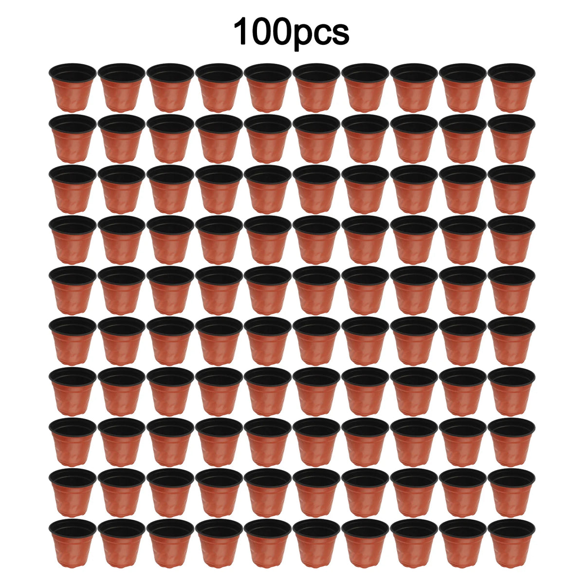 100pcs Two-Color Flower Pot Plastic Red And Black Pot Flower Pot Flowerpot Plastic Grow Box For Home Garden Plants Nursery